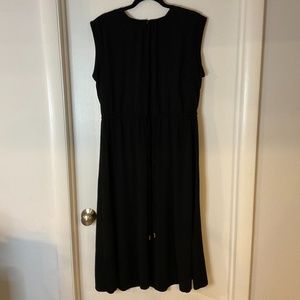 Ann Taylor  Ponte Drawstring Waist Maxi Dress In Black